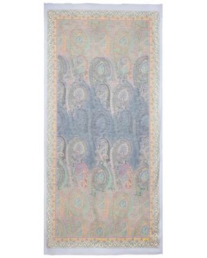 Etro Slub-Schal Mit Paisley-Motiv - Grau