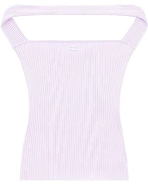 Courreges カットアウト ニットトップ - ピンク