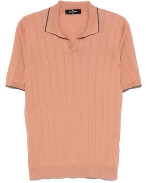 Gran Sasso Ribbed Polo-Collar T-Shirt - Pink
