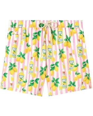 MC2 Saint Barth Lighting Limoncello-Print Swim Shorts - White