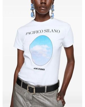 Acne Studios Logo-Print T-Shirt - White