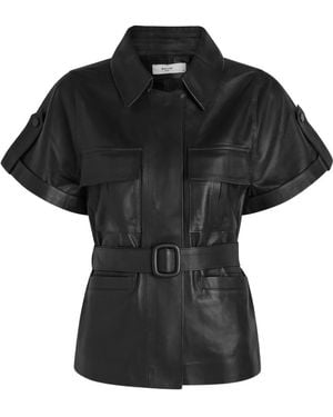 SKIIM Eloise Belted Short-Sleeve Top - Black