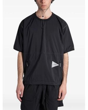 and wander Pertex Quantum Air Logo-Print Zip-Pocket T-Shirt - Black