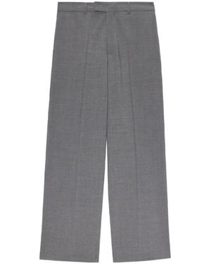 MSGM Pleated Wide-Leg Trousers - Grey