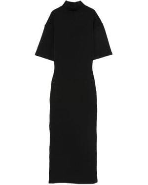 Jean Paul Gaultier Robe Longue À Col Montant - Noir