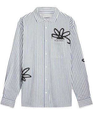 Filling Pieces Striped Floral Shirt - Grey