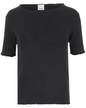 Allude T-Shirt Met Boothals - Zwart
