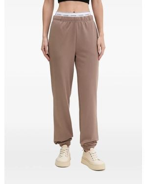 Guess Sofia Logo-Waistband Elasticated Track Pants - Natural