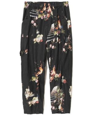Undercover Pantalones Con Estampado Gráfico - Negro