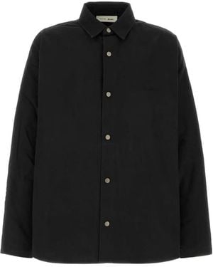 Fear Of God Logo-Embroidered Press-Stud Overshirt - Black