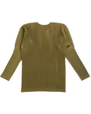 Homme Plissé Issey Miyake Plissé-effect T-shirt - Verde