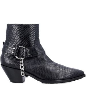 Junya Watanabe Snake-Print Boots - Black