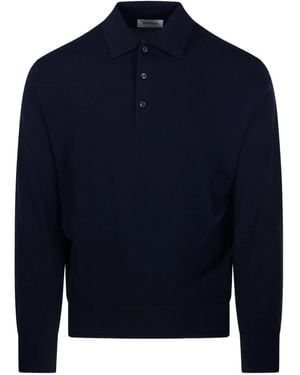 Diana Studio Buttoned Polo-Collar Sweater - Blue