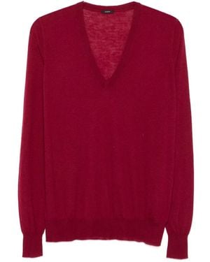 JOSEPH Kaschmirpullover mit V-Ausschnitt - Rot