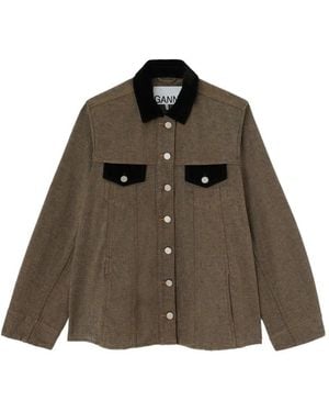 Ganni Giacca-Camicia - Marrone