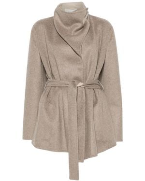 Jacob Cohen Belted Wrap Jacket - Natural