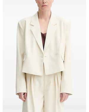 Gestuz Gzseaver Padded-Shoulder Blazer - Natural
