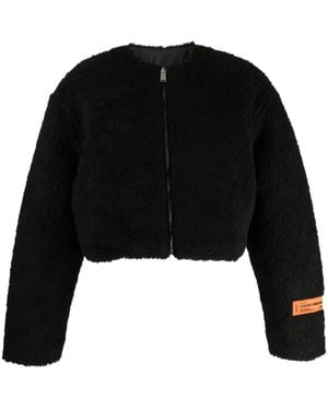 Heron Preston Fleecejacke Mit Texturen-Print - Schwarz