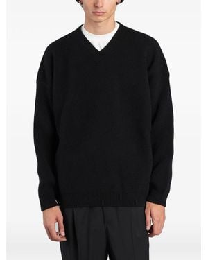 Laneus V-Neck Jumper - Black