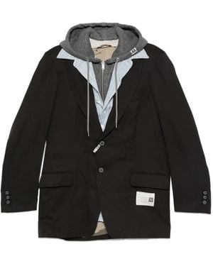 Maison Mihara Yasuhiro Gelaagd Jack Met Capuchon - Zwart