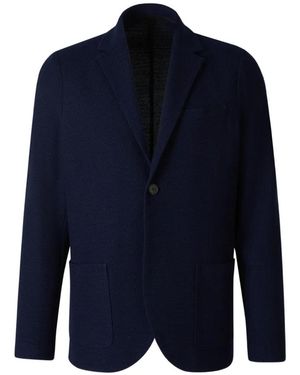 Harris Wharf London Honeycomb Knit Two-Button Blazer - Blue