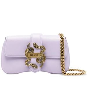 Just Cavalli Snake-Detail Chain-Strap Cross Body Bag - Purple