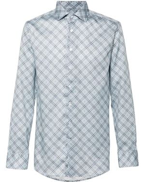 Etro Paisley-Print Checked Shirt - Blue