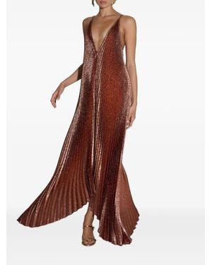 L'idée Pleated Maxi Dress - Brown