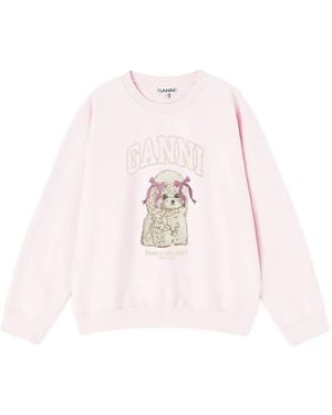 Ganni グラフィック スウェットシャツ - ピンク