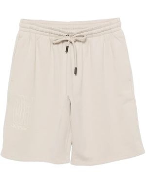 Off-White c/o Virgil Abloh Logo-Print Drawstring Shorts - Natural