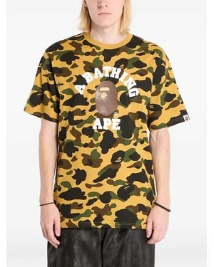 A Bathing Ape Camiseta Con Motivo Militar - Amarillo