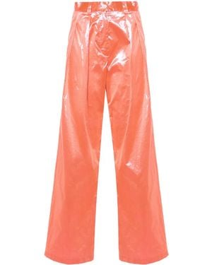 forte_forte Metallic Straight Trousers - Orange