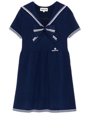ShuShu/Tong Bow-Detail Sailor-Collar Mini Dress - Blue