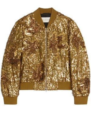 Dries Van Noten Sequin Bomber Jacket - Brown
