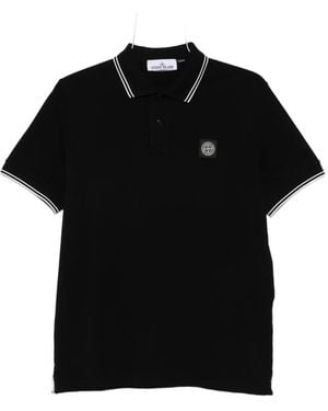 Stone Island Compass-patch polo shirt - Negro