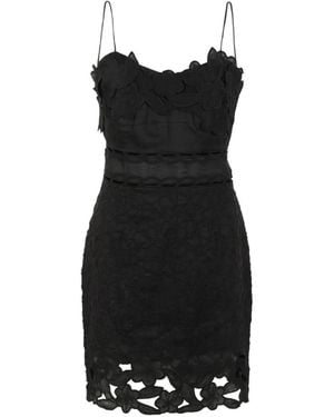 Isabel Marant Robe Courte Reola À Découpes Et Broderies Florales - Black