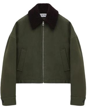 Loewe Fleece-Collared Jacket - Green