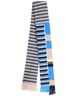 Marni Bufanda A Rayas Con Flecos - Azul