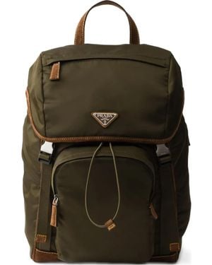 Prada Re-Nylon And Leather Backpack - Black