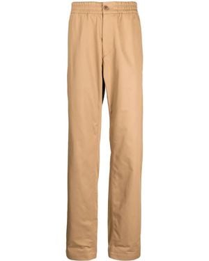 Maison Kitsuné Mid-Rise Straight-Leg Trousers - Natural