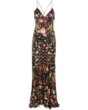 Alice + Olivia Floral-Print Open-Back Maxi Dress - White