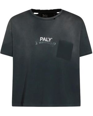 Paly Hollywood Distressed Logo-Print T-Shirt - Black