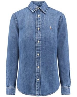 Polo Ralph Lauren Logo-Embroidered Denim Shirt - Blue