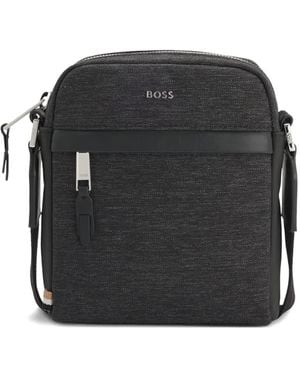 BOSS Umhängetasche mit Logo-Print - Schwarz
