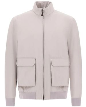 Herno Zip-Up Wool Bomber Jacket - Pink
