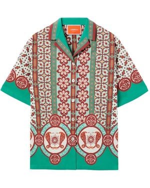La DoubleJ Geometric-Print Patterned Shirt - Green