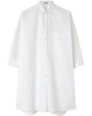 Jil Sander A-Line Shirt Dress - White