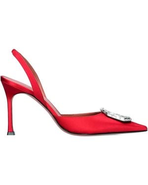 AMINA MUADDI 105Mm Camelia Satin Slingback Court Shoes - Red
