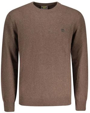 Timberland Logo-Embroidered Wool Jumper - Brown