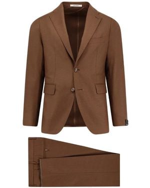Tagliatore Single-Breasted Virgin Wool Suit - Brown